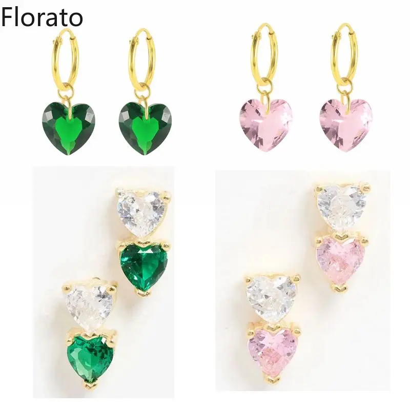 Women's 925 Sterling Silver Ear Needle Fashion hoop Earrings Heart Pendant Heart Crystal Stud Earrings luxurious Wedding Jewelry
Women's 925 Sterling Silver Ear Needle Fashion hoop Earrings Heart Pendant Heart Crystal Stud Earrings luxurious Wedding Jewelry