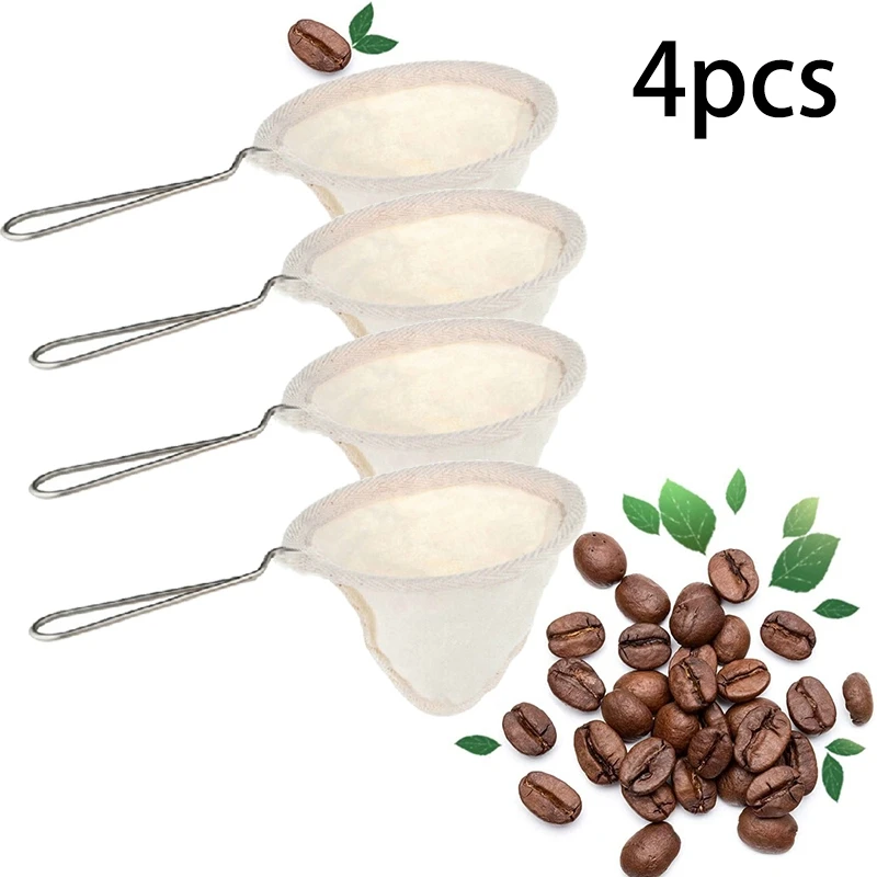 Hot 4Pcs Flannel Cloth Coffee Filter Strainers Reusable Coffee Dripper With Handle Handmade Coffee Accessories For Home Use
Hot 4Pcs Flannel Cloth Coffee Filter Strainers Reusable Coffee Dripper With Handle Handmade Coffee Accessories For Home Use
