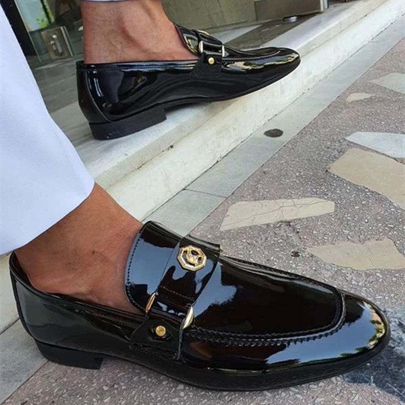 New Arrivals Loafers for Men Buckled Shiny Black Leather Shoes Slip-On Office Career Dress Shoes Big Size 38-47
New Arrivals Loafers for Men Buckled Shiny Black Leather Shoes Slip-On Office Career Dress Shoes Big Size 38-47