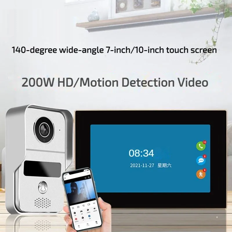 LAG708 HD Wired Video Intercom Doorbell Touch Screen Mobile Phone Remote Video Home Villa Detection Video Night Vision
LAG708 HD Wired Video Intercom Doorbell Touch Screen Mobile Phone Remote Video Home Villa Detection Video Night Vision
