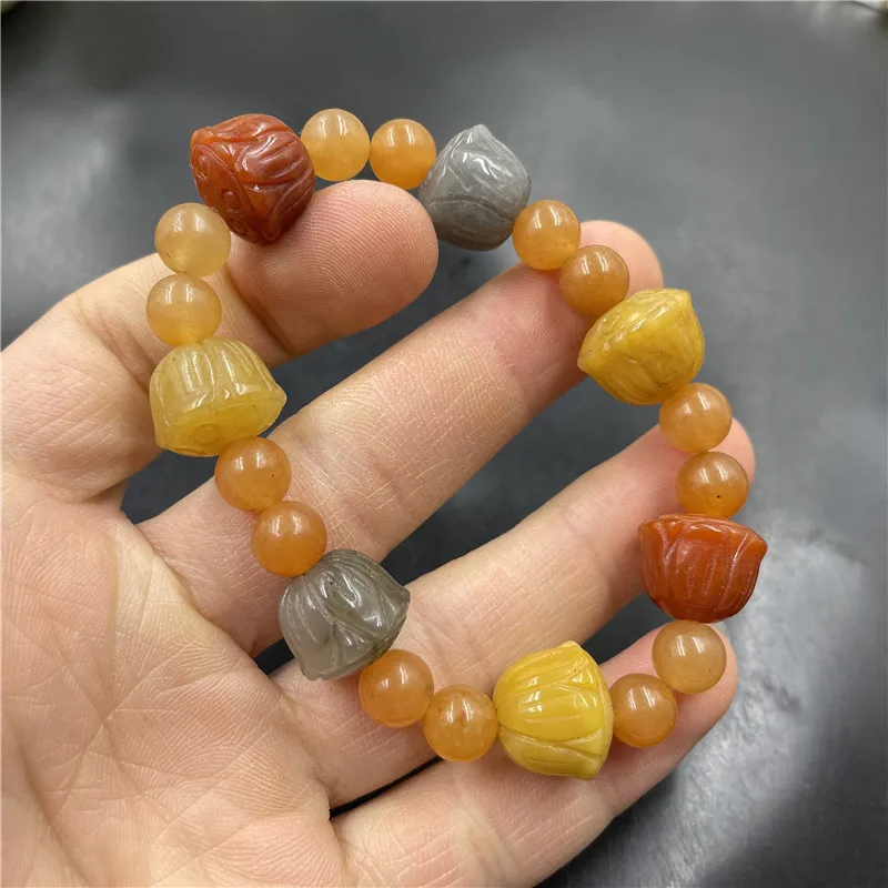 Natural authentic three-color golden silk jade lotus pod bracelet lotus seed bracelet special offer
Natural authentic three-color golden silk jade lotus pod bracelet lotus seed bracelet special offer