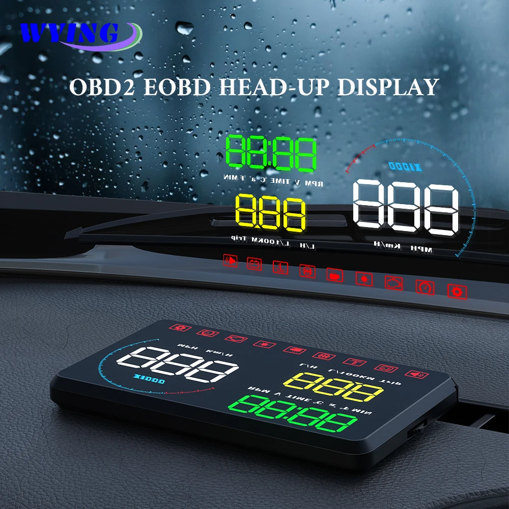 WYING A9 Автомобильный дисплей на лобовое стекло OBDII EUOBD проектор на лобовое стекло HUD напоминание о переключении воды температура об/мин Расход топлива сигнализация скорости
WYING A9 Автомобильный дисплей на лобовое стекло OBDII EUOBD проектор на лобовое стекло HUD напоминание о переключении воды температура об/мин Расход топлива сигнализация скорости