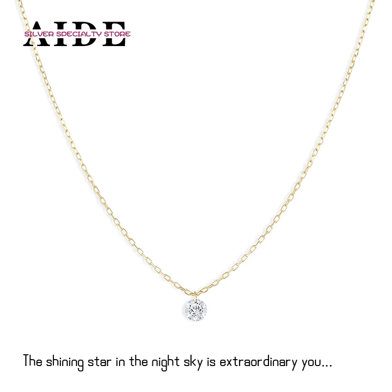AIDE 925 Sterling Silver Simple Round Crystal Zircon Pendant Clavicle Necklace Chain for Women Wedding Fine Jewelry Accessories
AIDE 925 Sterling Silver Simple Round Crystal Zircon Pendant Clavicle Necklace Chain for Women Wedding Fine Jewelry Accessories