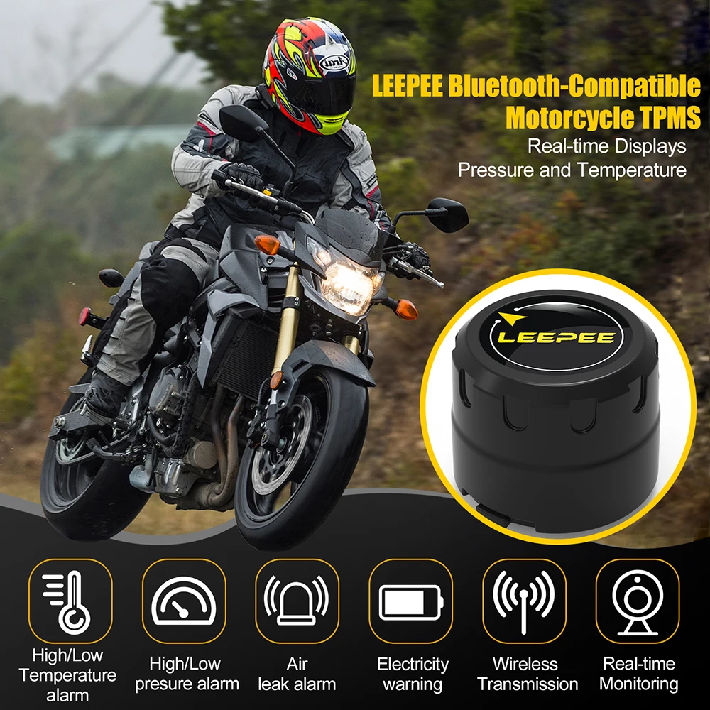 Внешний датчик давления в шинах TPMS для мотоцикла, система контроля давления в шинах, совместима с Bluetooth, 4,0, 5,0, Android/IOS
Внешний датчик давления в шинах TPMS для мотоцикла, система контроля давления в шинах, совместима с Bluetooth, 4,0, 5,0, Android/IOS