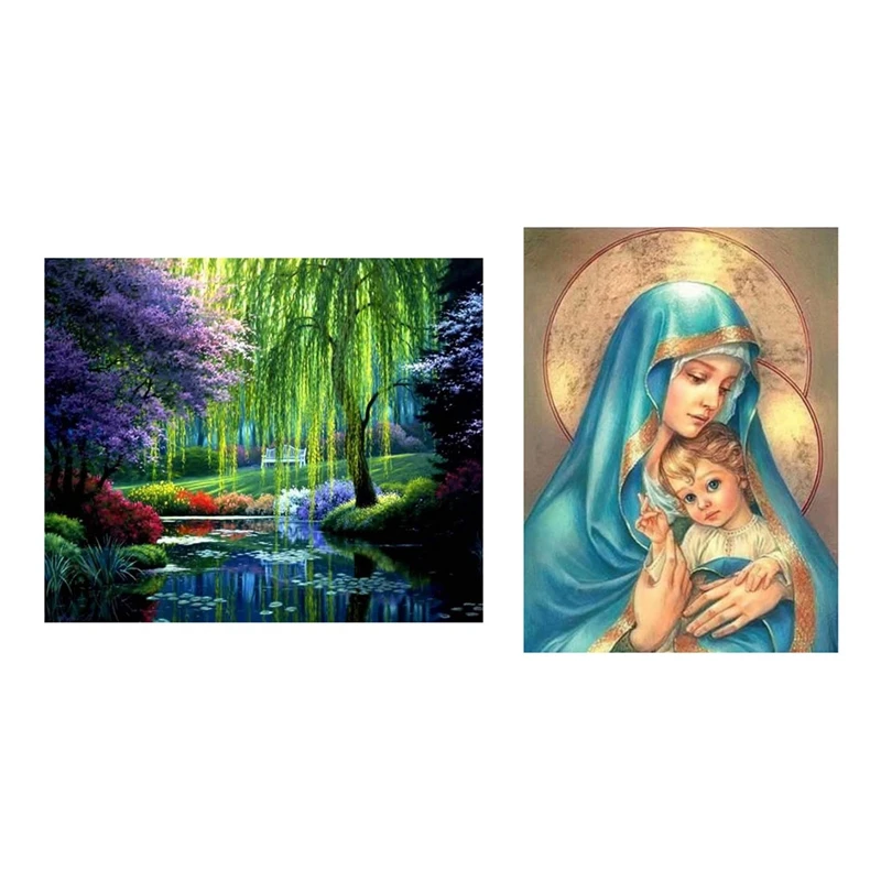 2 Set 5D Diamond Painting Cross Stitch Home Decoration, River Landscape Tree & Our Lady And Son
2 Set 5D Diamond Painting Cross Stitch Home Decoration, River Landscape Tree & Our Lady And Son