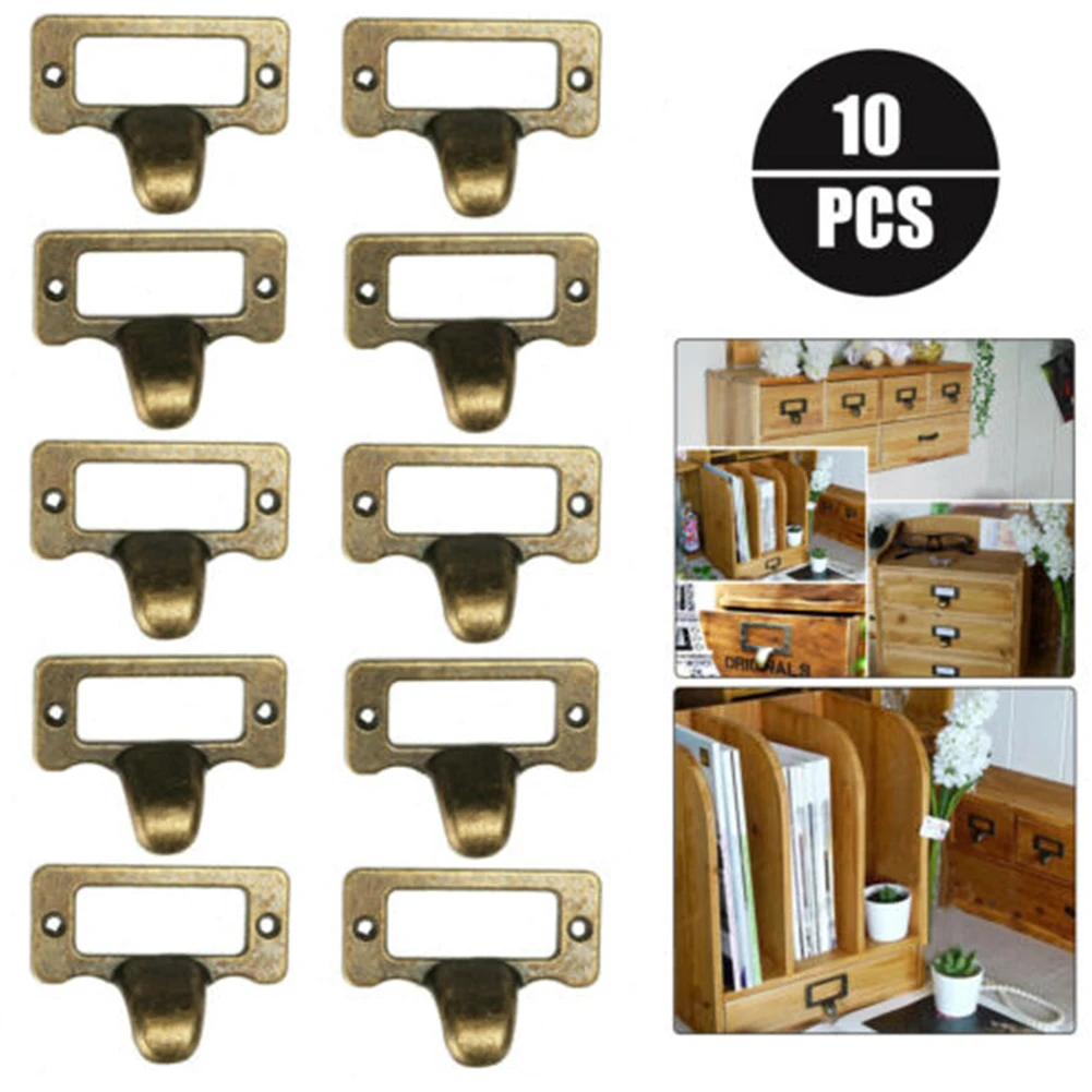 10PCS Handle Box Label Retro Pull File Name Card Cabinet Label Holder Knob Bronze Pull Cabinet Drawer Door Furniture Hardware
10PCS Handle Box Label Retro Pull File Name Card Cabinet Label Holder Knob Bronze Pull Cabinet Drawer Door Furniture Hardware