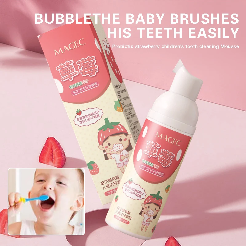 60ML Children's Mousse Toothpaste Anti-Cavity Strawberry Foam Toothpaste Children Children's Mousse Toothpaste NOV99
60ML Children's Mousse Toothpaste Anti-Cavity Strawberry Foam Toothpaste Children Children's Mousse Toothpaste NOV99