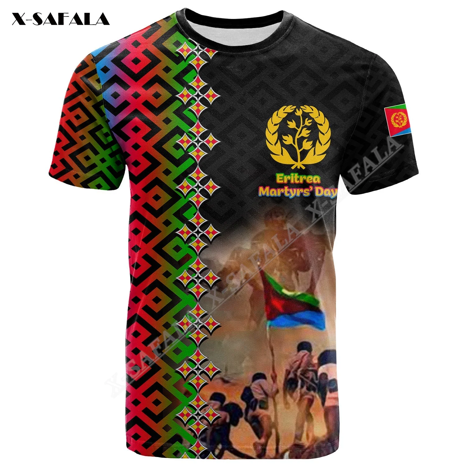 Eritrea EPLF Eritrean Martyrs Day Flag 3D Printed T-Shirts Tops Tees Short Sleeve Casual Milk Fibe Better Cotton O Collared
Eritrea EPLF Eritrean Martyrs Day Flag 3D Printed T-Shirts Tops Tees Short Sleeve Casual Milk Fibe Better Cotton O Collared