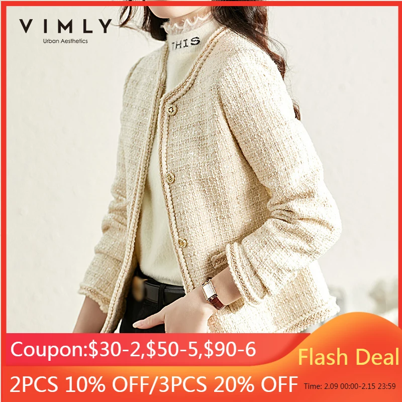 Короткая куртка VIMLY для женщин 2021 зимнее пальто женские винтажные твидовые куртки двубортные элегантные женские клетчатые пальто V0110
Короткая куртка VIMLY для женщин 2021 зимнее пальто женские винтажные твидовые куртки двубортные элегантные женские клетчатые пальто V0110