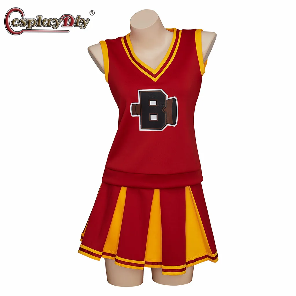 

Cosplaydiy Chilling Adventure Cheerleader Uniform Costume Spellman High School Womens Cheerleading Cosplay with Crop Top Skirt