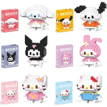 Sanrio Hello Kitty Building Blocks Cartoon Character Melody Assembled Model building block Dolls Toys Children Gifts