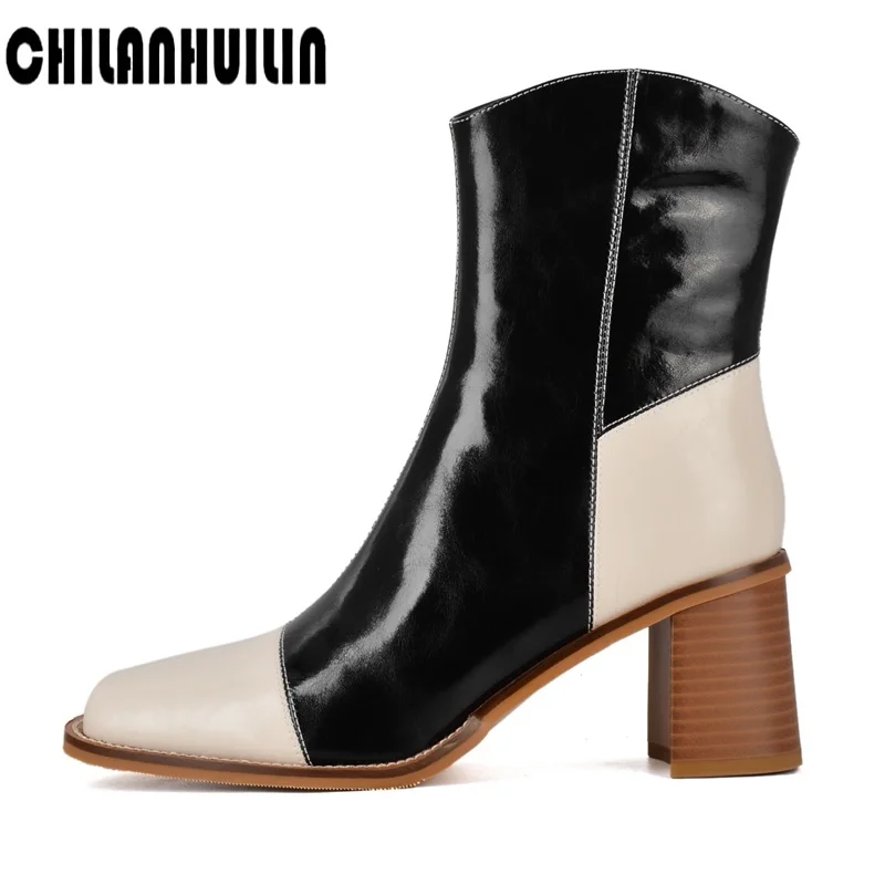 Ботильоны женские на высоком каблуке, коровья кожа, на молнии, на платформе, ботинки на толстом высоком каблуке, разные цвета, Осень-зима
Ботильоны женские на высоком каблуке, коровья кожа, на молнии, на платформе, ботинки на толстом высоком каблуке, разные цвета, Осень-зима