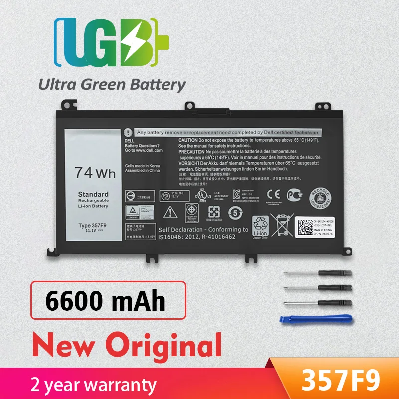 UGB New Original 357F9 Battery For Dell Inspiron 15 7559 7000 7557 7567 7566 5576 5577 P57F P65F INS15PD-1548B 11.4V 74WH
UGB New Original 357F9 Battery For Dell Inspiron 15 7559 7000 7557 7567 7566 5576 5577 P57F P65F INS15PD-1548B 11.4V 74WH