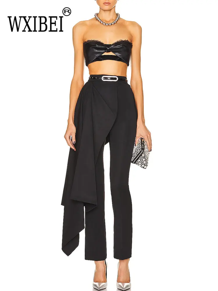 WXIBEI Side Irregular Hem Splicing Casual Pants Women's 2022 Autumn New Niche Fashion Show Fake Two Pieces Female Trousers FC325
WXIBEI Side Irregular Hem Splicing Casual Pants Women's 2022 Autumn New Niche Fashion Show Fake Two Pieces Female Trousers FC325