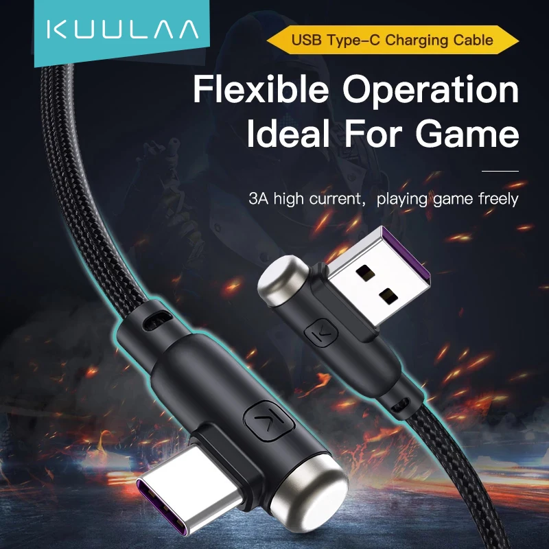 KUULAA USB C Cable Right Angle 90 Degree USB Type-C Cable 3A Fast Charging USB C Cable Durable Nylon Braided Cable for Xiaomi
KUULAA USB C Cable Right Angle 90 Degree USB Type-C Cable 3A Fast Charging USB C Cable Durable Nylon Braided Cable for Xiaomi