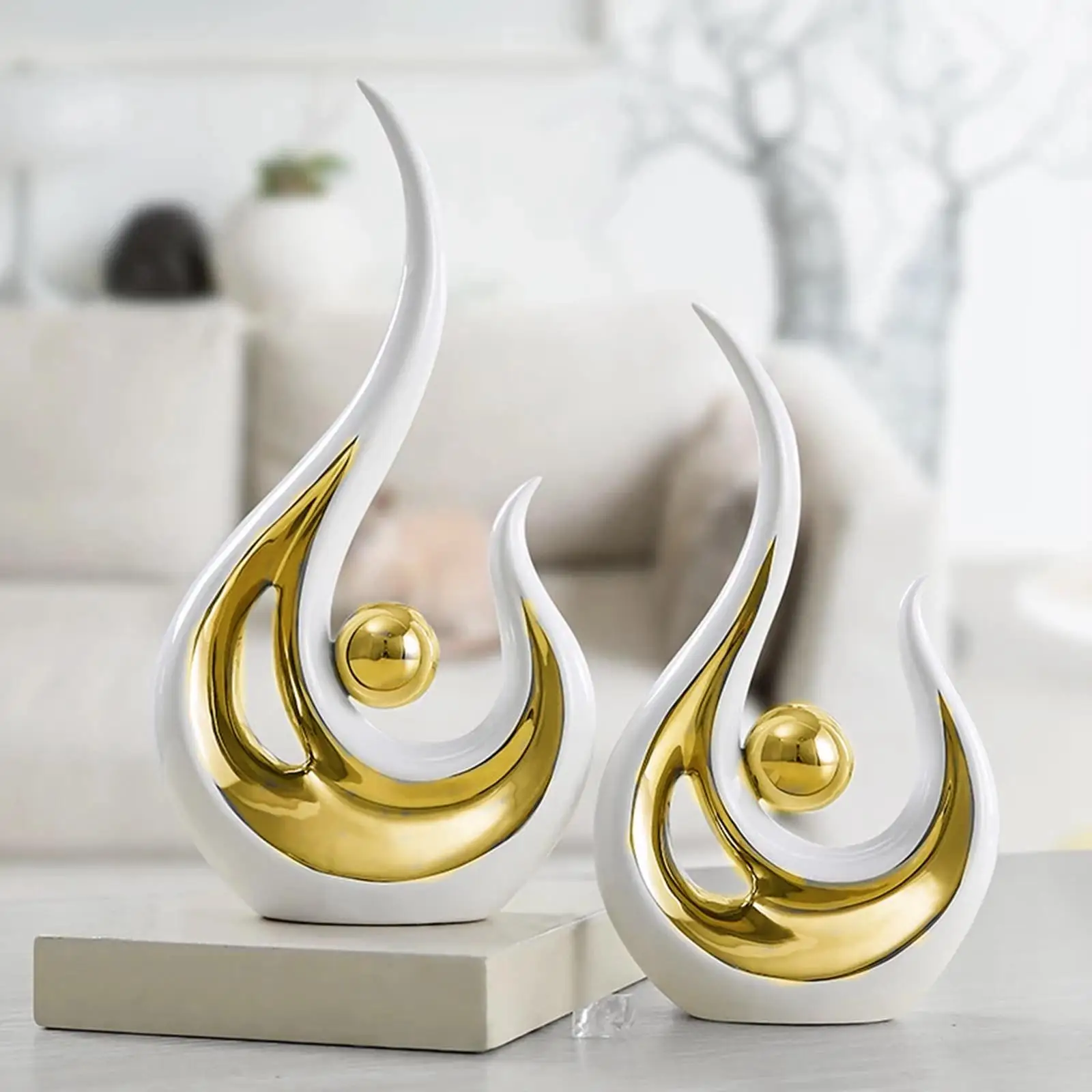 Modern Abstract Ceramic Sculpture Home Decor Accents Ornament Statue for Tabletop Cabinet Dining Room Living Room Gift
Modern Abstract Ceramic Sculpture Home Decor Accents Ornament Statue for Tabletop Cabinet Dining Room Living Room Gift