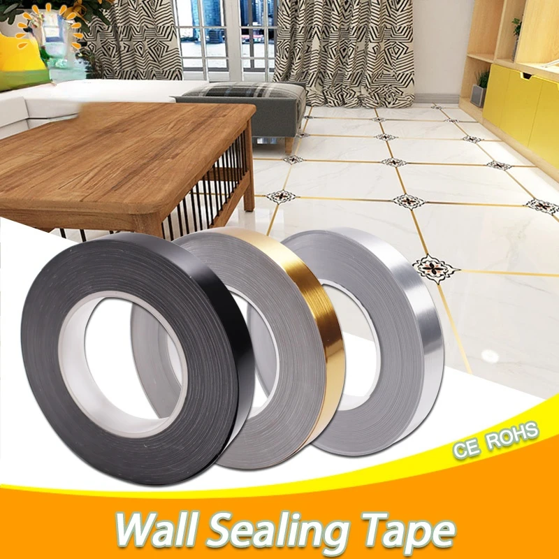 50M Silver-gold Sticky Floor Tile Strip Seam Wall Sticker Film Tape Waterproof Wall Seal Tape Home Decoration
50M Silver-gold Sticky Floor Tile Strip Seam Wall Sticker Film Tape Waterproof Wall Seal Tape Home Decoration