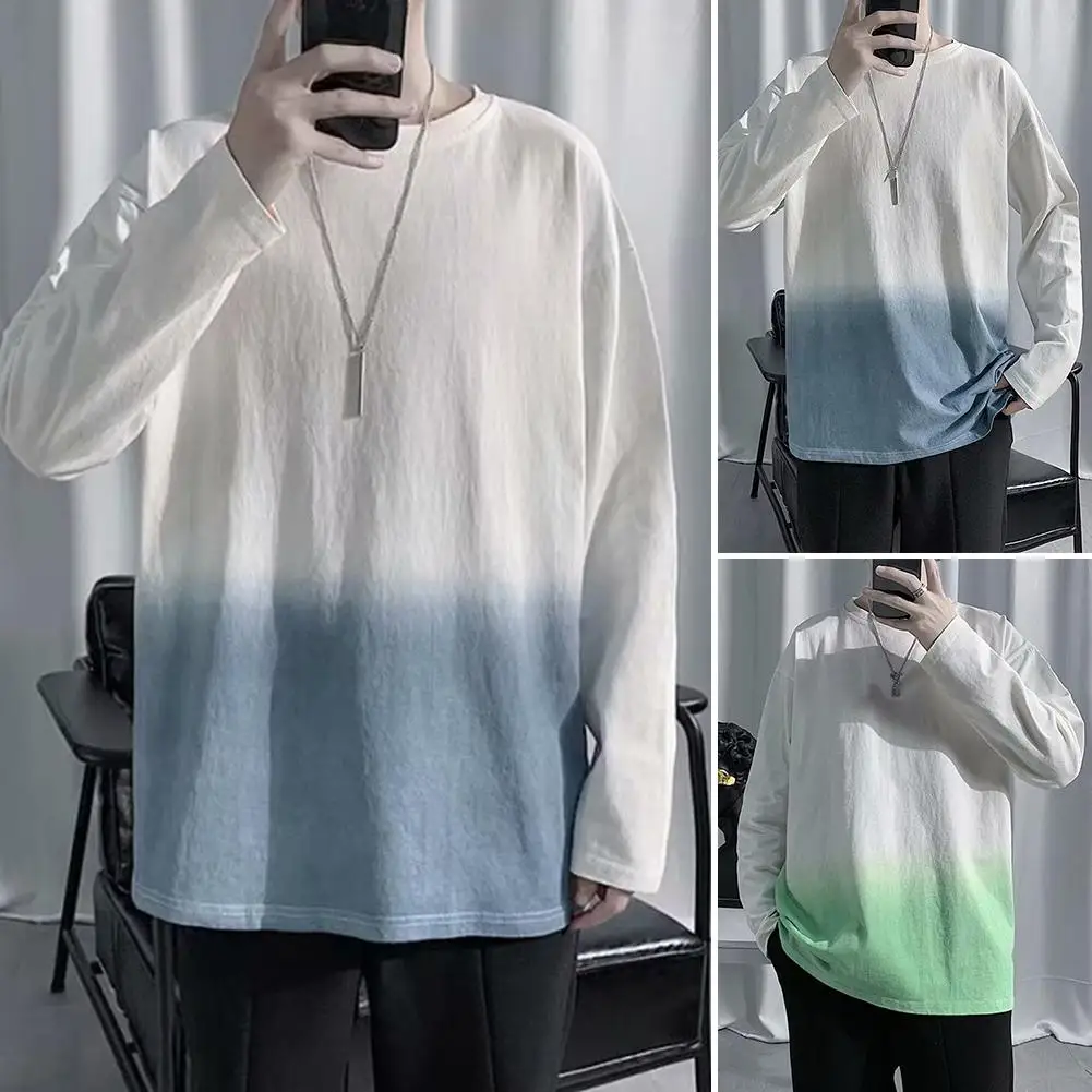 Fashion Men Clothing Gradient Long Sleeve Round Neck Breathable Loose T-shirt Blouse Oversized Men T-shirts Cool Thin Summer Top
Fashion Men Clothing Gradient Long Sleeve Round Neck Breathable Loose T-shirt Blouse Oversized Men T-shirts Cool Thin Summer Top