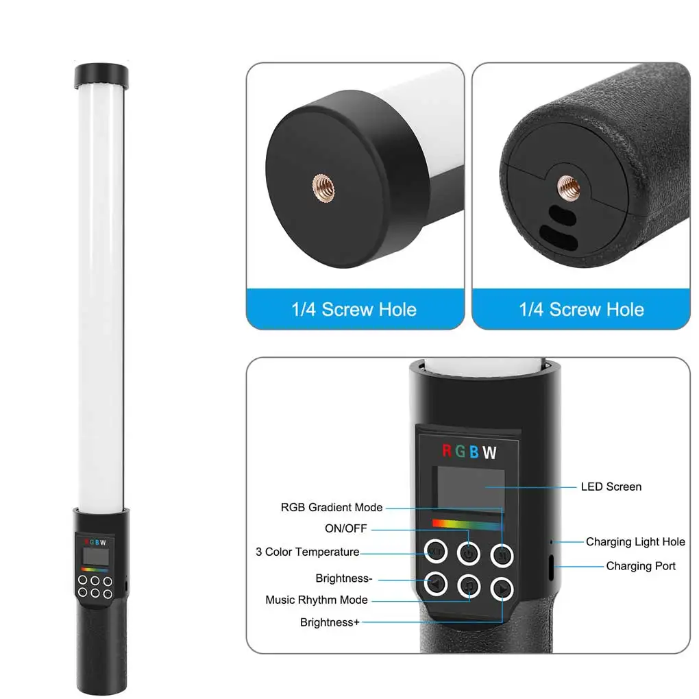 RGB Camera Video Fill Light Handheld Tube Lamp Rechargeable Selfie Photo Shooting Live Streaming Broadcast Type
RGB Camera Video Fill Light Handheld Tube Lamp Rechargeable Selfie Photo Shooting Live Streaming Broadcast Type