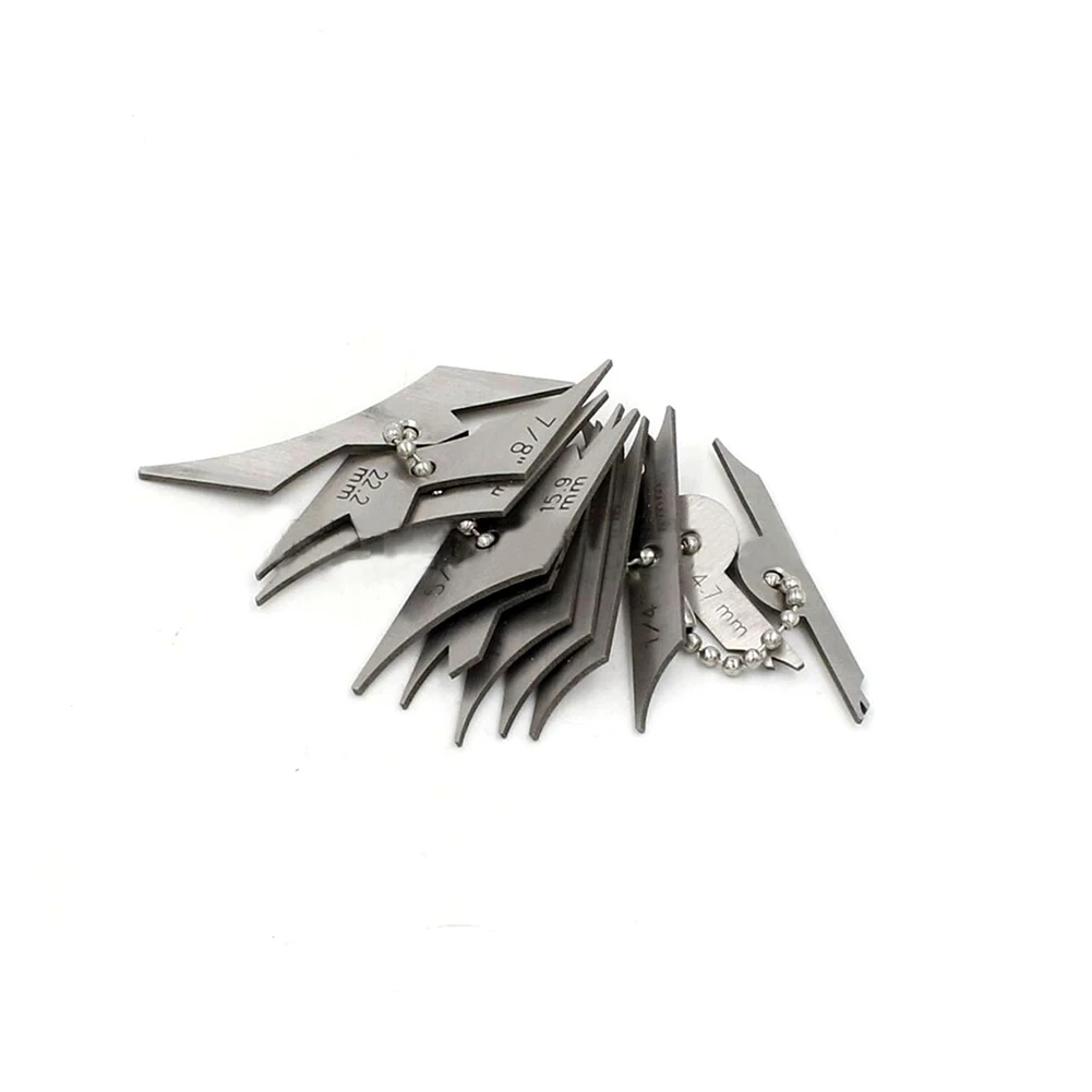 11pcs/Set Mini Fillet Weld Keys Inspection Gauge Welding Radius Gage Measure Ruler Stainless Steel Gauging Measuring Tool
11pcs/Set Mini Fillet Weld Keys Inspection Gauge Welding Radius Gage Measure Ruler Stainless Steel Gauging Measuring Tool