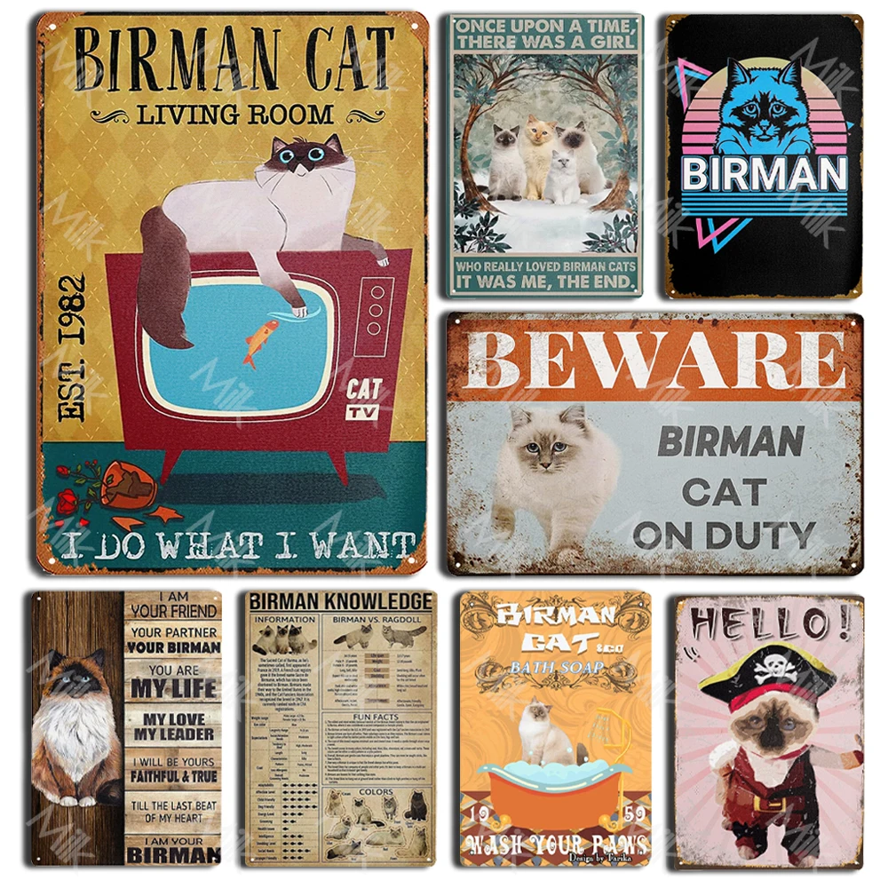 Birman Cats Tin Sign Iron Painting Poster Home Novelty Metal Signs Bedroom Sweet Home Living Room Pet Shop 8x12 Inch Wall Decor
Birman Cats Tin Sign Iron Painting Poster Home Novelty Metal Signs Bedroom Sweet Home Living Room Pet Shop 8x12 Inch Wall Decor