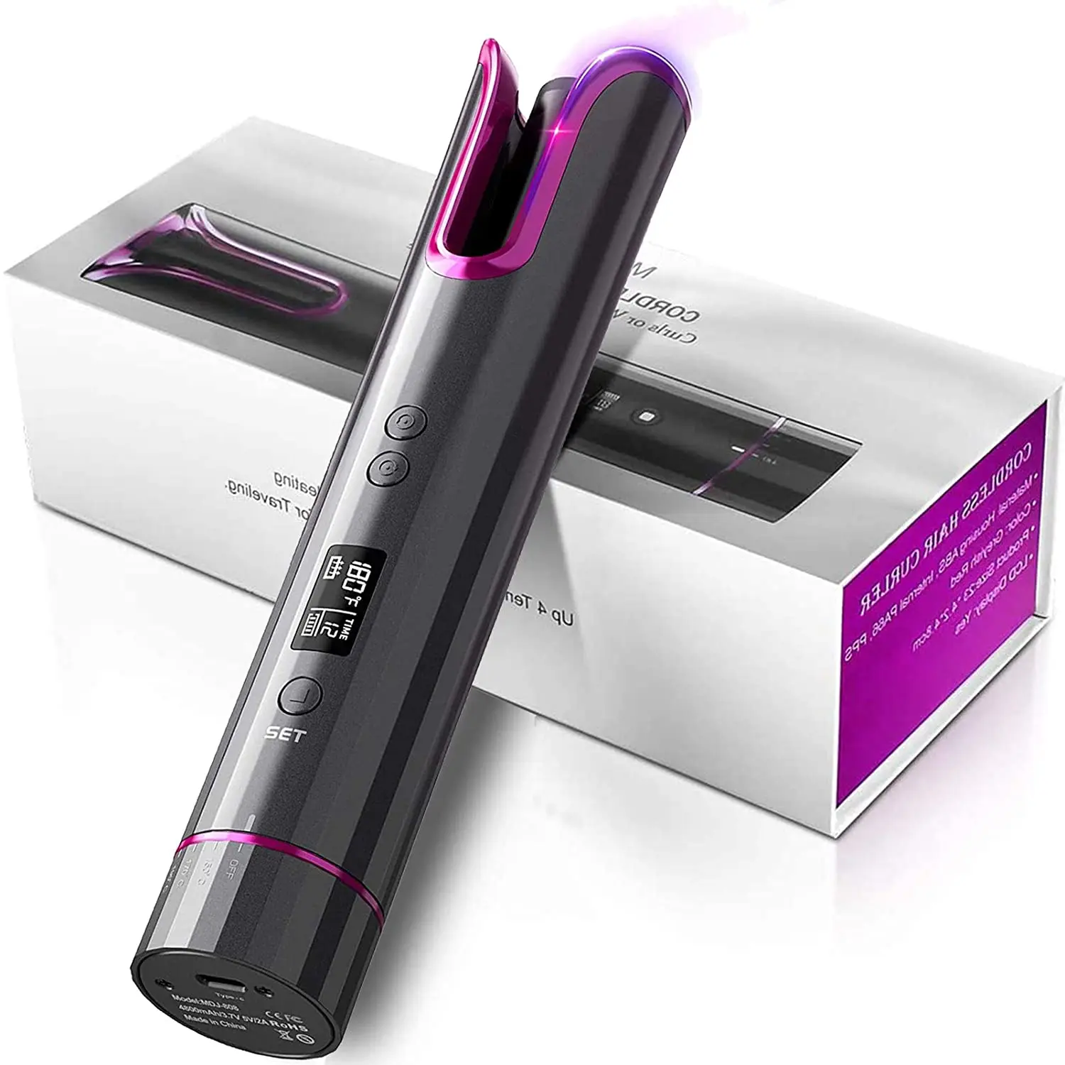 portable usb rechargeable wireless automatic curling iron wand rotating 450 degrees ionic ceramic barrel hair curler
portable usb rechargeable wireless automatic curling iron wand rotating 450 degrees ionic ceramic barrel hair curler