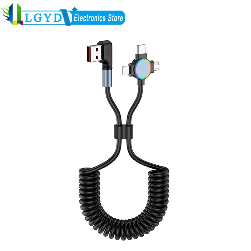 3 in 1 6A Super Quick Charge Spring Cable USB to 8 Pin + Micro USB + Type-C 27W PD Fast Charging 480Mbps Transmission Rate
3 in 1 6A Super Quick Charge Spring Cable USB to 8 Pin + Micro USB + Type-C 27W PD Fast Charging 480Mbps Transmission Rate