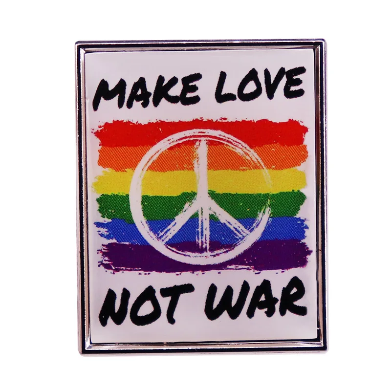 Love Not War Rainbow Flag Enamel Pin Wrap Clothes Lapel Brooch Fine Badge Fashion Jewelry Friend Gift
Love Not War Rainbow Flag Enamel Pin Wrap Clothes Lapel Brooch Fine Badge Fashion Jewelry Friend Gift