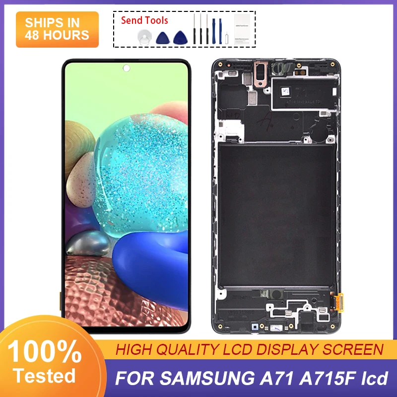 ЖК-дисплей Amoled A715 для Samsung Galaxy A71, сенсорный экран с дигитайзером и рамкой в сборе, Super Amoled A715
ЖК-дисплей Amoled A715 для Samsung Galaxy A71, сенсорный экран с дигитайзером и рамкой в сборе, Super Amoled A715