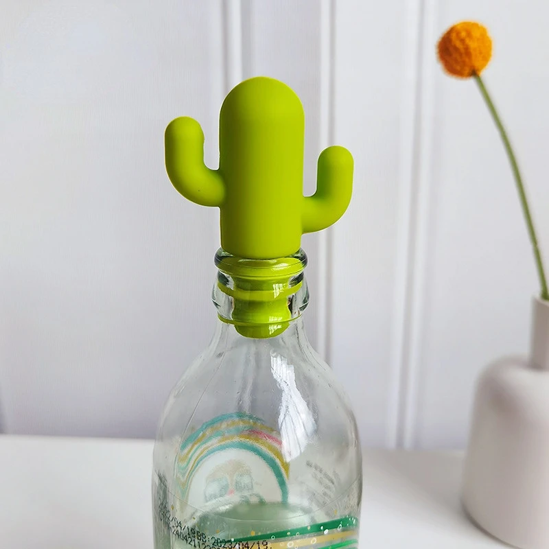 

Silicone Cactus Wine Bottle Stopper Fresh-keeping Sealed Bottle Stopper Leak-proof Beer Bottle Champagne Cork Bar Kitchen Gadget