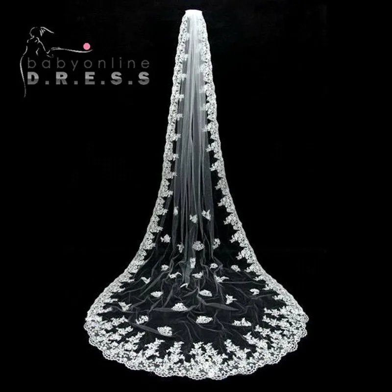 Veu De Noiva Longo 3 Meters Appliques Lace Edge Bridal Veil White Ivory Wedding Accessories Cathedral Wedding Veil Voile Maria
Veu De Noiva Longo 3 Meters Appliques Lace Edge Bridal Veil White Ivory Wedding Accessories Cathedral Wedding Veil Voile Maria