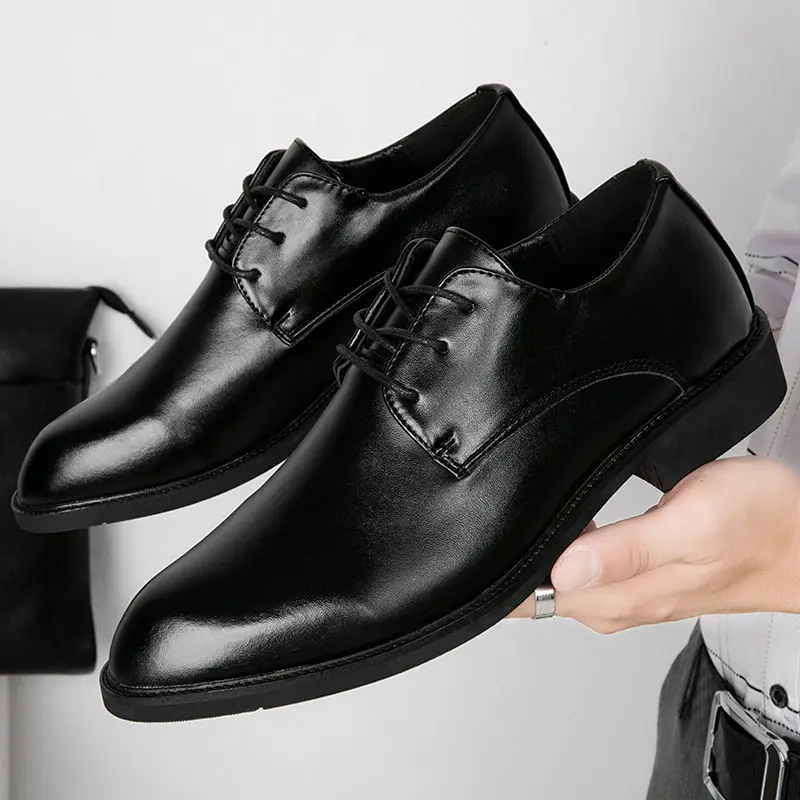 Pointed Toe Formal Men Lace-up Casual Leather Shoe To Increase The Height Of Business Low-top Solid Color Winter
Pointed Toe Formal Men Lace-up Casual Leather Shoe To Increase The Height Of Business Low-top Solid Color Winter