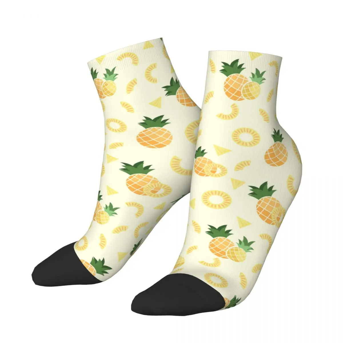 

Сумасшедший Дизайн Милые Желтые Носки с рисунком ананаса для футбола из полиэстера короткие носки для женщин и мужчин поглощающие пот