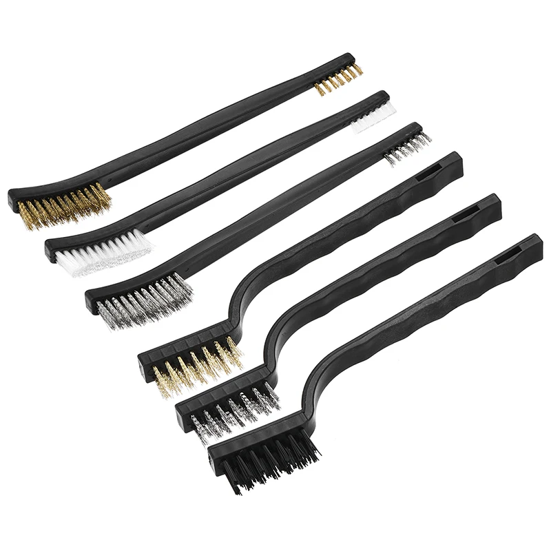 6pcs 170mm Wire Brush Set Stainless Steel Brass Nylon Double Ended Brushes Cleaning Polishing Detail Metal Rust Brush
6pcs 170mm Wire Brush Set Stainless Steel Brass Nylon Double Ended Brushes Cleaning Polishing Detail Metal Rust Brush
