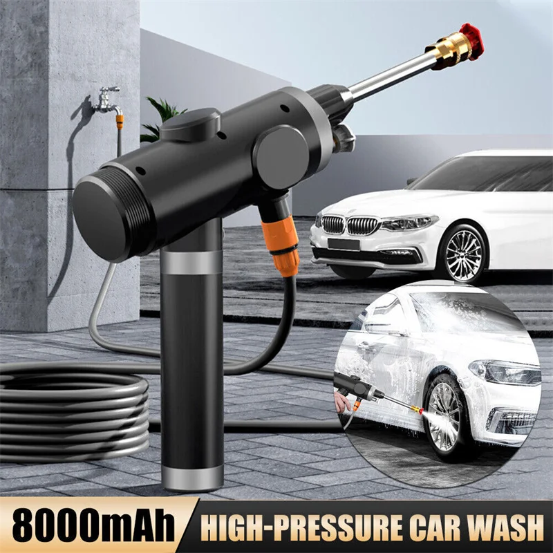 

Electric Car Washer Gun Household portable car washer for wireless car washing locomotive High power lithium battery high-pressu