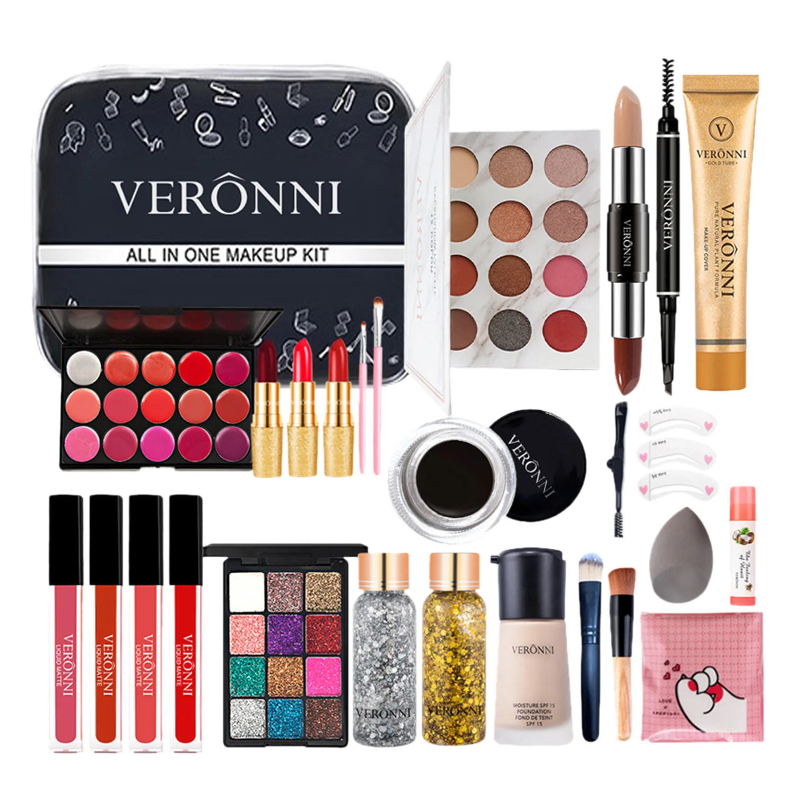 All-in-one Makeup Set 28 Piece Full Cosmetic Travel Kit For Women Vanity Essential Starter Bundle Include Eyeshadow Palette
All-in-one Makeup Set 28 Piece Full Cosmetic Travel Kit For Women Vanity Essential Starter Bundle Include Eyeshadow Palette