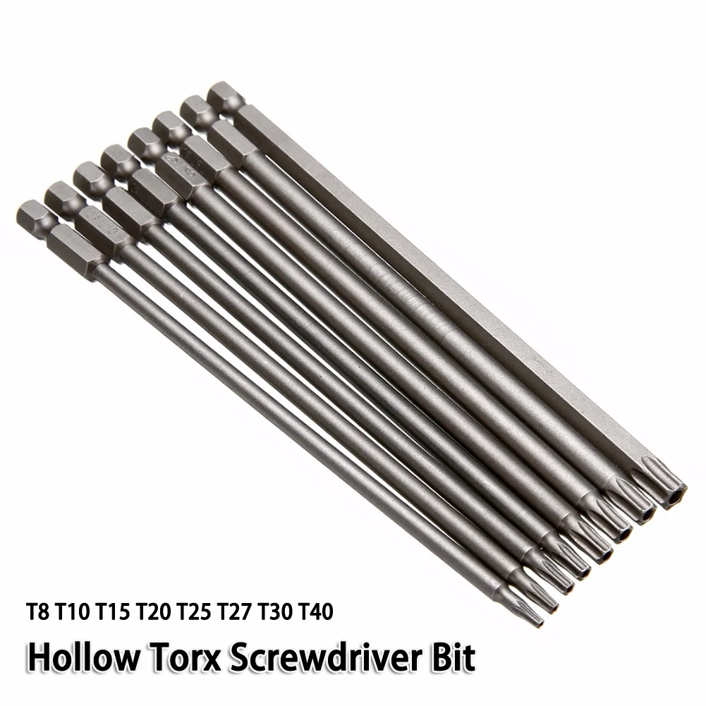 8pcs 7.78Inch Magnetic Torx Screwdriver Bit T8-T40 Hollow 1/4'' Hex Shank Batch Head For Electric Drill Hand Screwdriver
8pcs 7.78Inch Magnetic Torx Screwdriver Bit T8-T40 Hollow 1/4'' Hex Shank Batch Head For Electric Drill Hand Screwdriver