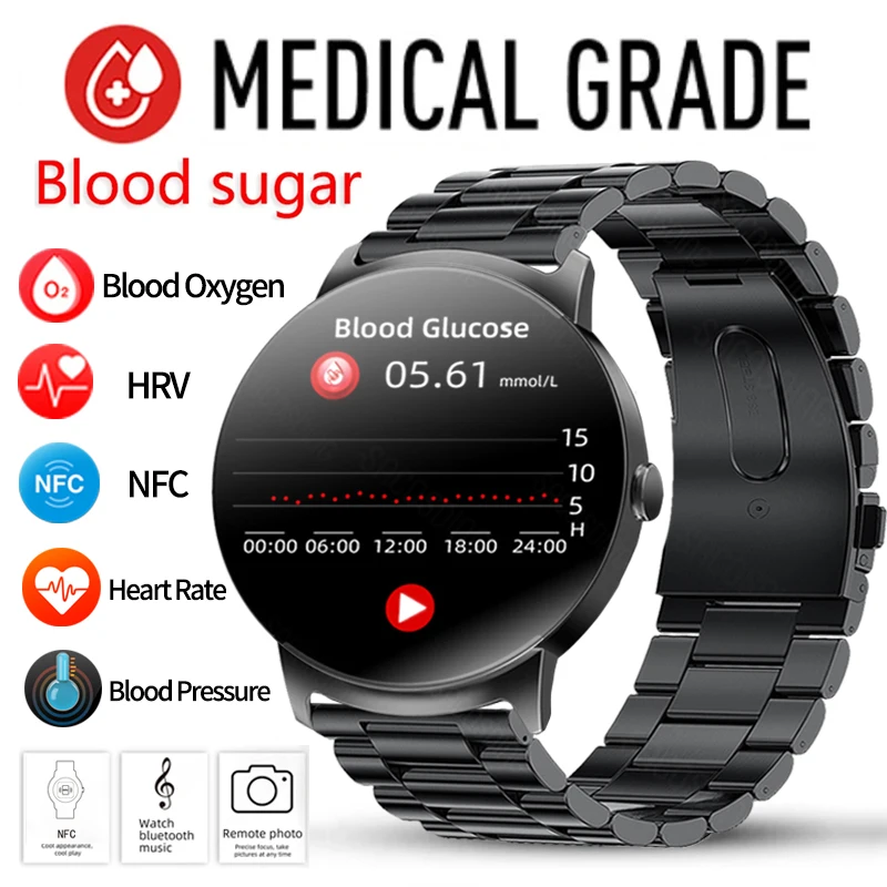 2023 New Blood Glucose Smart Watch Men Fashion Ultra-Thin NFC Body Thermometer Heart Rate Healthy Monitor Smartwatch Women 2023
2023 New Blood Glucose Smart Watch Men Fashion Ultra-Thin NFC Body Thermometer Heart Rate Healthy Monitor Smartwatch Women 2023