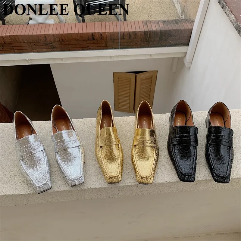 Мокасины женские на плоской подошве, роскошные Туфли-оксфорды, без застежки, балетки, квадратный носок, модные золотистые/серебристые, весна 2023
Мокасины женские на плоской подошве, роскошные Туфли-оксфорды, без застежки, балетки, квадратный носок, модные золотистые/серебристые, весна 2023