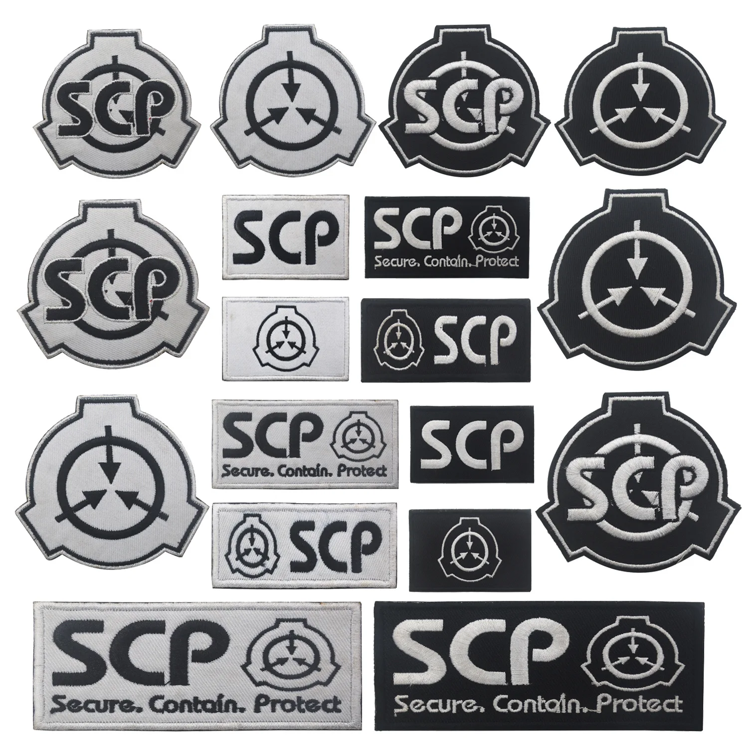 

SCP Foundation Logo Embroidery Hook and Loop patches for clothing SCP Tactical Vest Sticker Badges Nature Love armband Patch