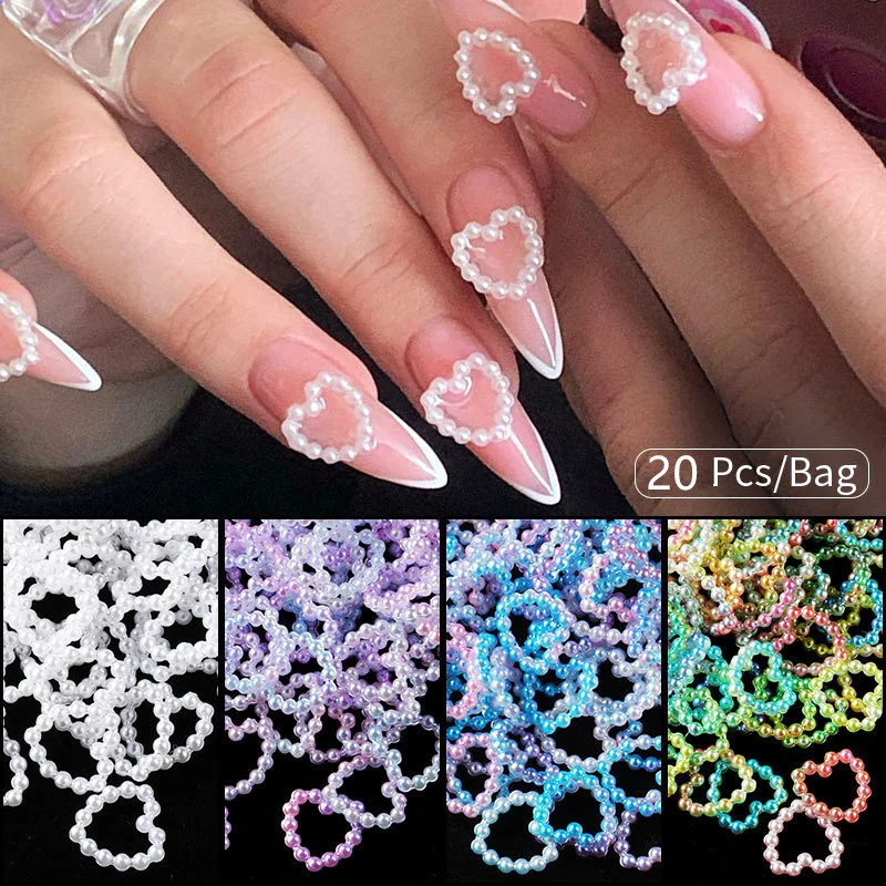 20pcs/Bag Heart Hollow Pearl Nail Charms Graduated Color Sticker Pearl Nail Art Decoratio DIY Manicure Jewelry Accessories Tools
20pcs/Bag Heart Hollow Pearl Nail Charms Graduated Color Sticker Pearl Nail Art Decoratio DIY Manicure Jewelry Accessories Tools