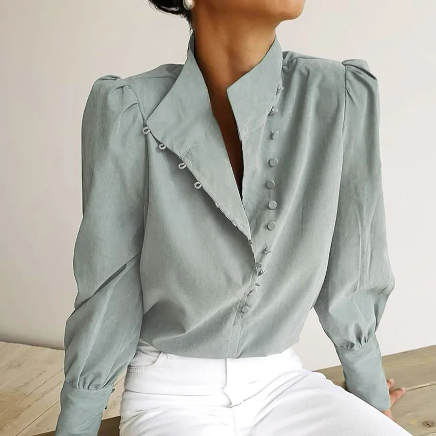 Shirts O-neck Collar Single Breasted Full Sleeve Regular Length Solid New Casual Fahion Modern Soft Comfortable Spring Female
Shirts O-neck Collar Single Breasted Full Sleeve Regular Length Solid New Casual Fahion Modern Soft Comfortable Spring Female