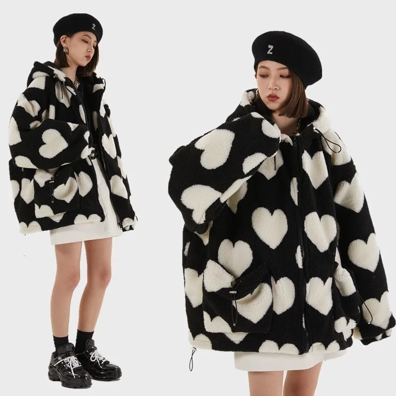 Winter High Street Harajuku Love Printed Rabbit Fur Padded Jacket Men and Women Hong Kong Style Student Hooded Cotton Jacket 
Winter High Street Harajuku Love Printed Rabbit Fur Padded Jacket Men and Women Hong Kong Style Student Hooded Cotton Jacket