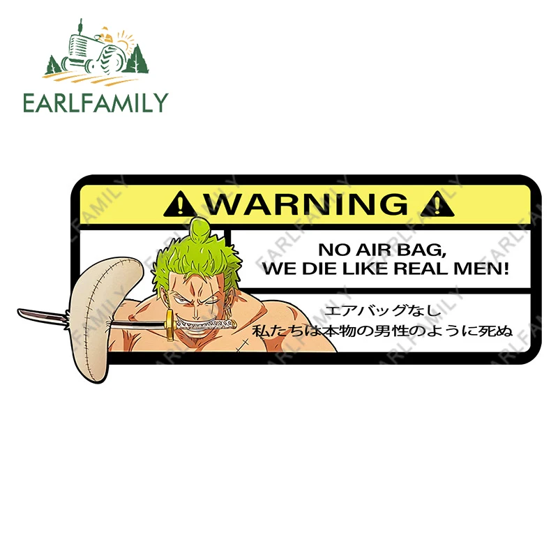 EARLFAMILY 15cm x 6cm Cartoon Roronoa Zoro Car Sticker AIRBAG WARNING Anime One Piece Decal Car Accessories JDM Swordman Sticker 
EARLFAMILY 15cm x 6cm Cartoon Roronoa Zoro Car Sticker AIRBAG WARNING Anime One Piece Decal Car Accessories JDM Swordman Sticker