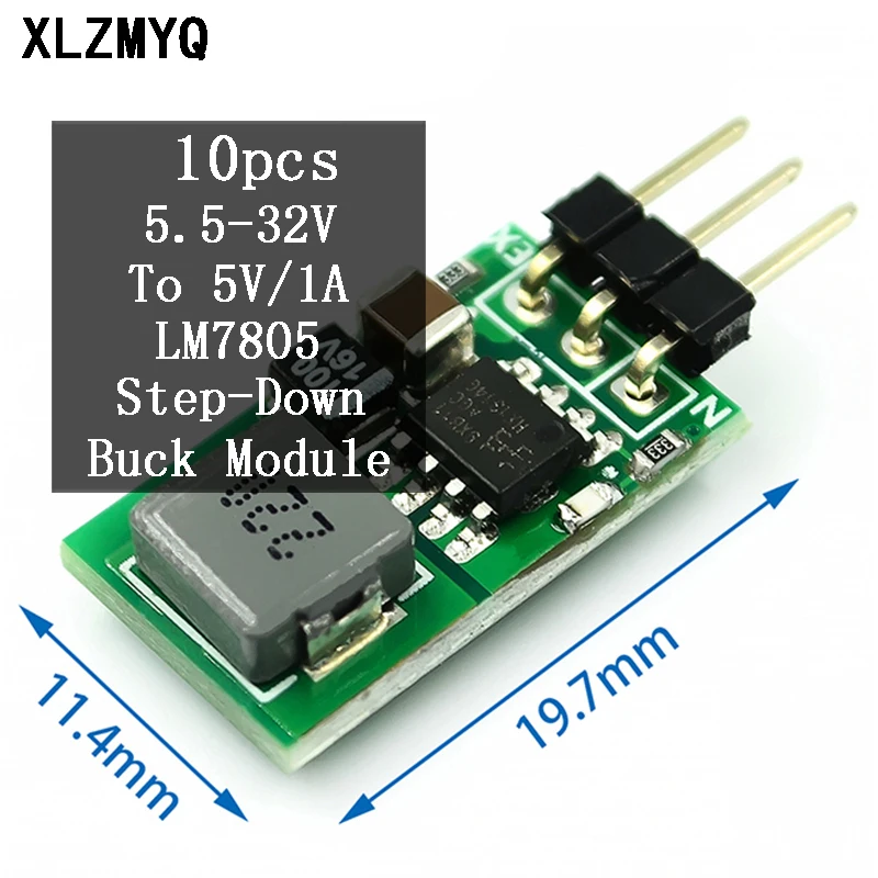 

10pcs DC 5.5-32V to 5V/1A Voltage Regulator Replace TO-220 LM7805 5V Positive Voltage Regulators to 5V 1A Step-Down Buck Module