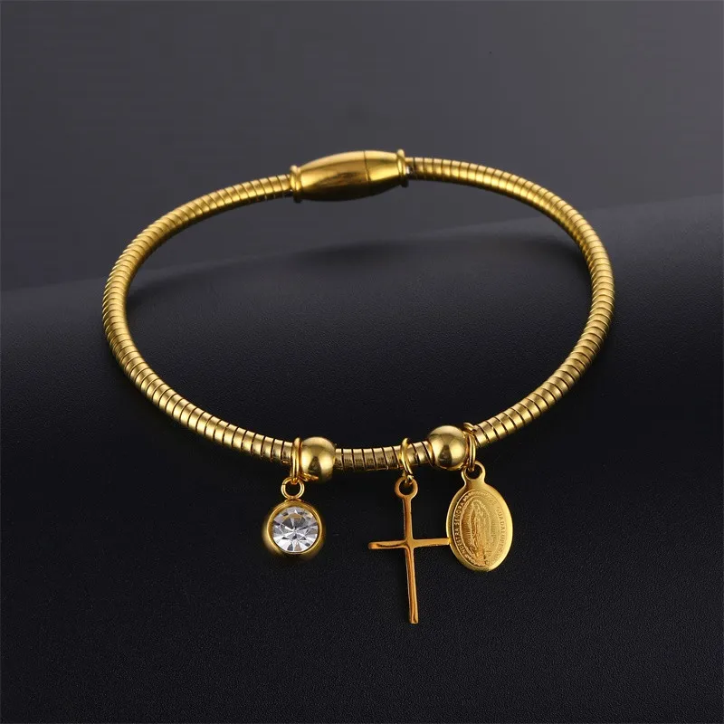 Stainless Steel Saint Benito Meda Bracelet For Women Metal San Benito Bracelet Virgin Mary Cross Bracelets Adjustable Chain Gift
Stainless Steel Saint Benito Meda Bracelet For Women Metal San Benito Bracelet Virgin Mary Cross Bracelets Adjustable Chain Gift