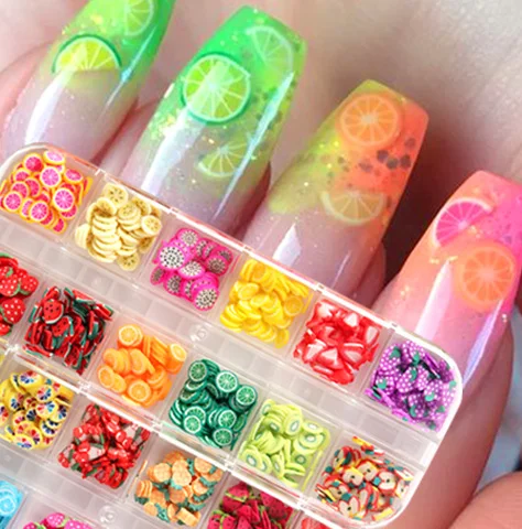 12 Grids/box 3D Fruit Mixed Tiny Slice Sticker Polymer Clay DIY Nail Design Nail Art Decoration Nails Accessories
12 Grids/box 3D Fruit Mixed Tiny Slice Sticker Polymer Clay DIY Nail Design Nail Art Decoration Nails Accessories