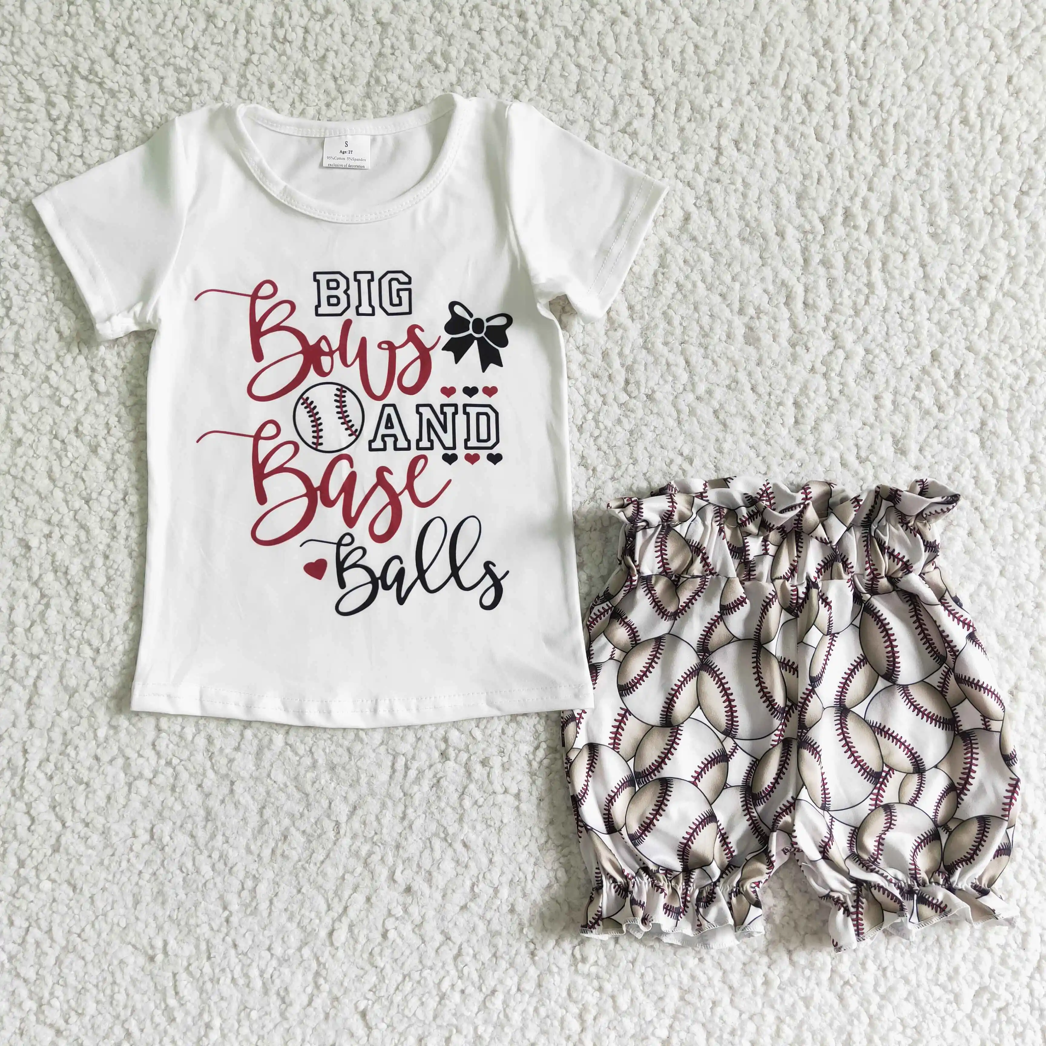 Big bow and BaseBalls Kids Team Clothes Baby Girls Letters T-Shirt Baseball Shorts Boutique 2 Piece Sets
Big bow and BaseBalls Kids Team Clothes Baby Girls Letters T-Shirt Baseball Shorts Boutique 2 Piece Sets