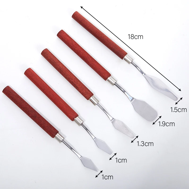 5Pcs Mixed Stainless Steel Palette Scraper Set Spatula Knives for Artist Oil Painting Tools Painting Knife Art Material Supplies
5Pcs Mixed Stainless Steel Palette Scraper Set Spatula Knives for Artist Oil Painting Tools Painting Knife Art Material Supplies