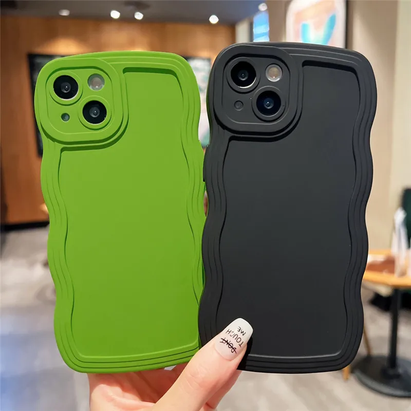 Ottwn Solid Candy Color Curly Wave Phone Case For iPhone 13 12 Mini 11 Pro Max X XR XS SE 6 6S 7 8 Plus Camera Protection Cover
Ottwn Solid Candy Color Curly Wave Phone Case For iPhone 13 12 Mini 11 Pro Max X XR XS SE 6 6S 7 8 Plus Camera Protection Cover